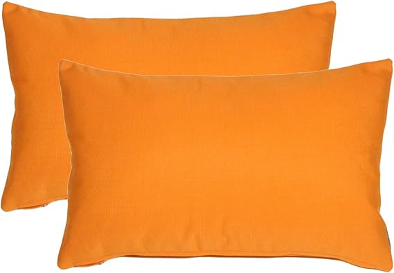 Sunbrella Indoor Outdoor Throw Pillows 12x20 Rectangular 2-Pack Black