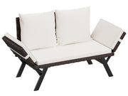 Outdoor Convertible Rattan Sofa Daybed