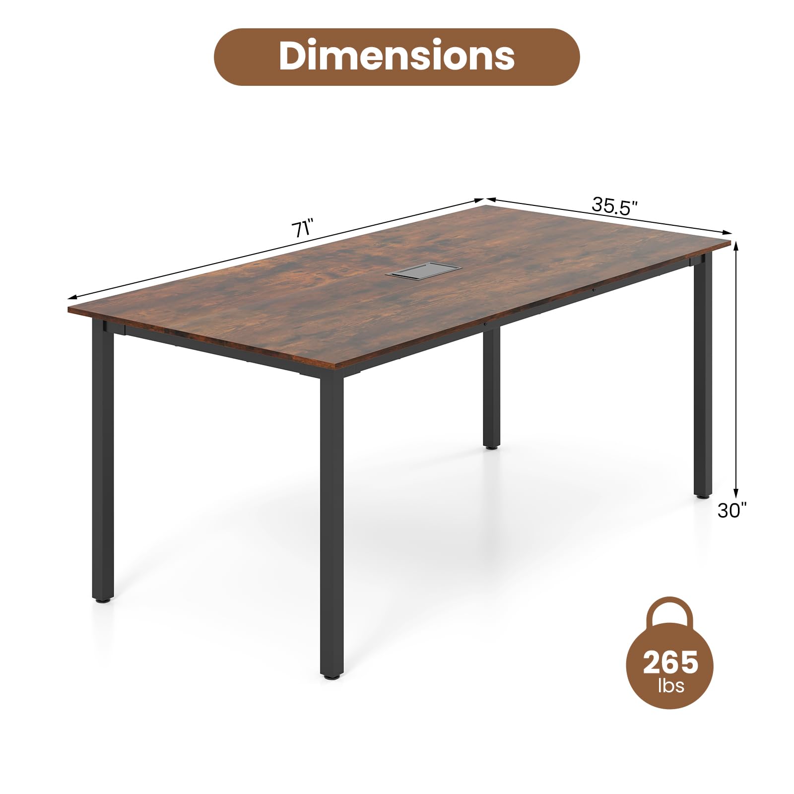 6 FT Conference Table for 8-10 People