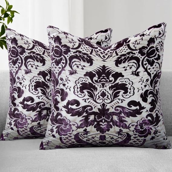 Metallic Embossed Velvet Throw Pillow Set 24x24