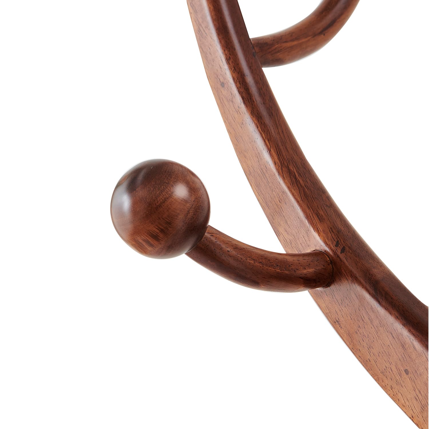 Freestanding Wood Coat Rack with Tree Branch Hooks