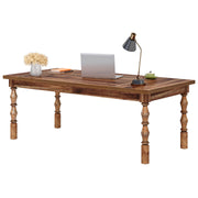 62.2-Inch Executive Office Desk with Turned Legs