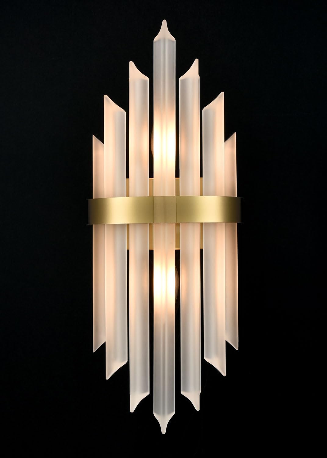 Modern Gold Crystal Wall Sconces Set of Two