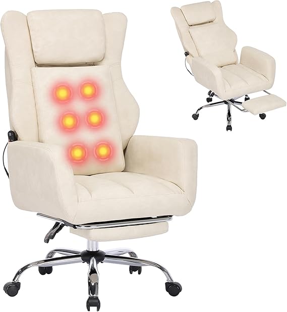 Ergonomic Office Chair with Massage and Footrest