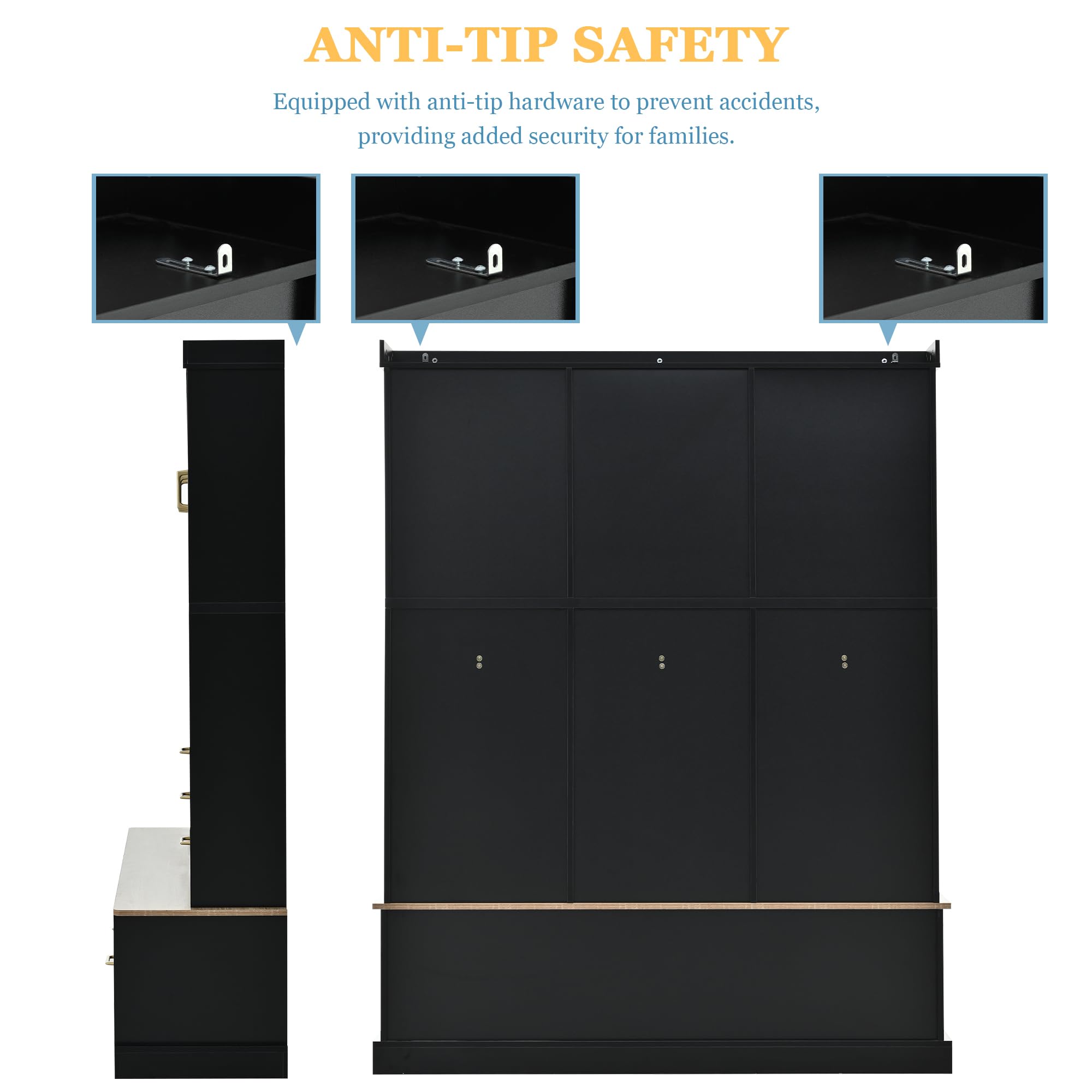 5-in-1 Hall Tree with Bench and Storage