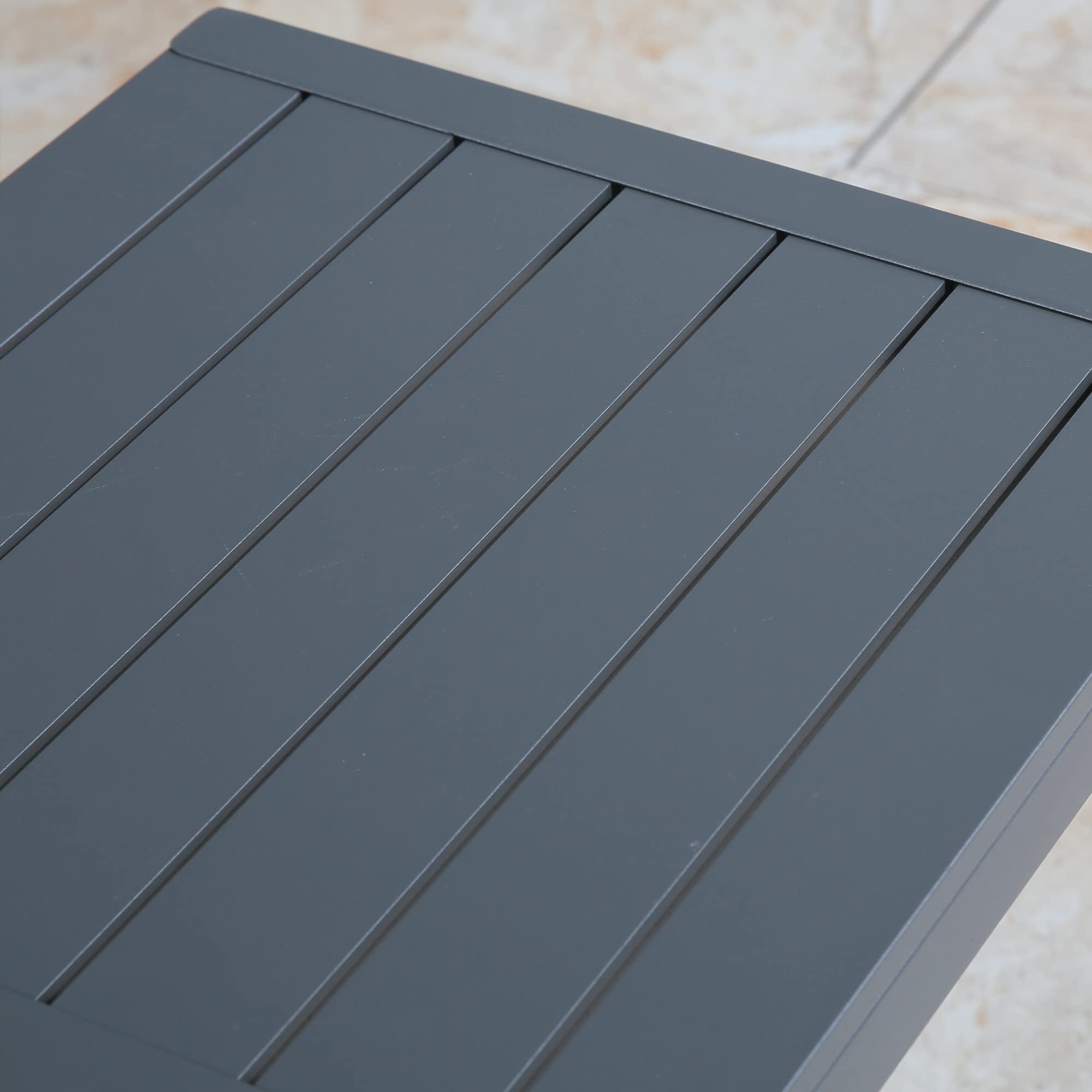 C-Shaped Aluminum Patio Side Table