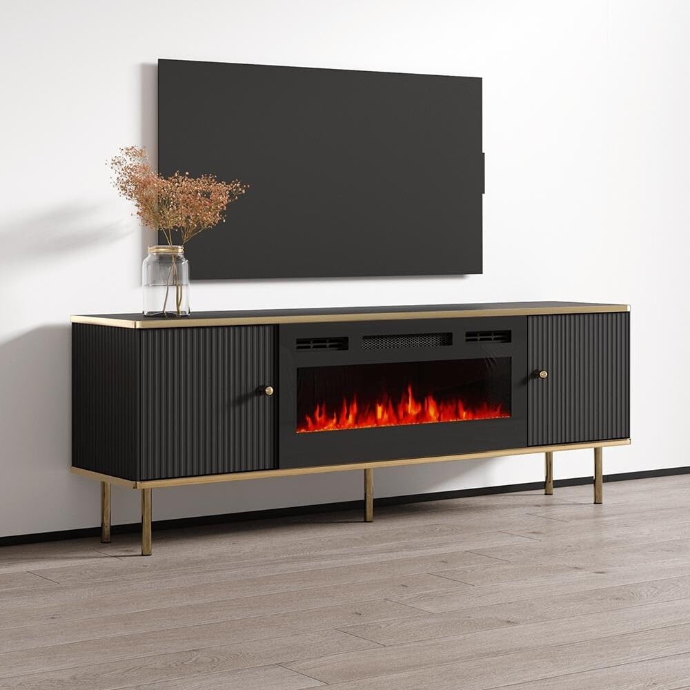 63" Electric Fireplace TV Stand with Multi-Color Flame