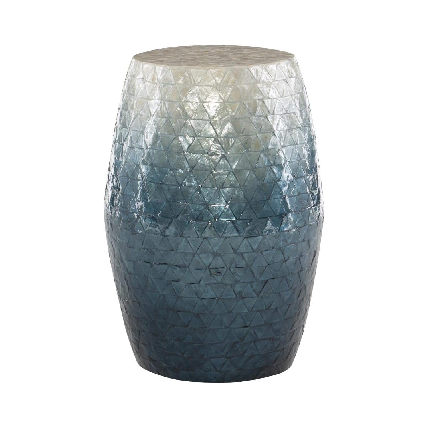 Blue Ombre Capiz Shell Drum Table
