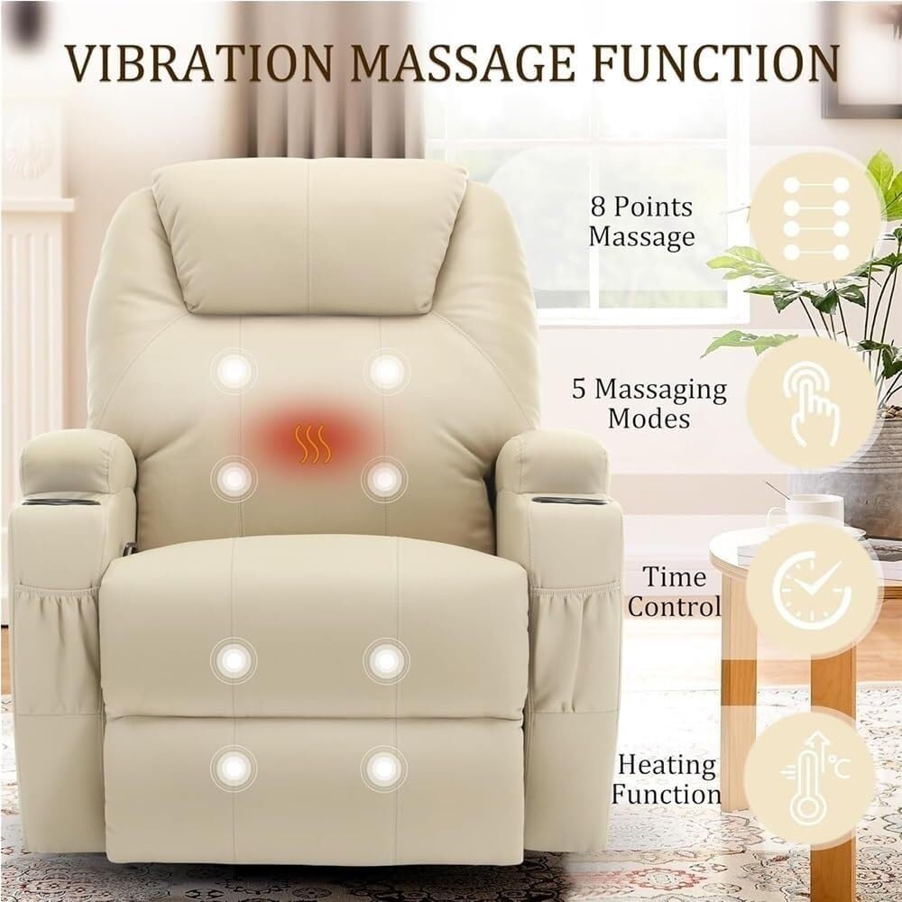 Electric Lift Recliner Chair with Massage and Heat