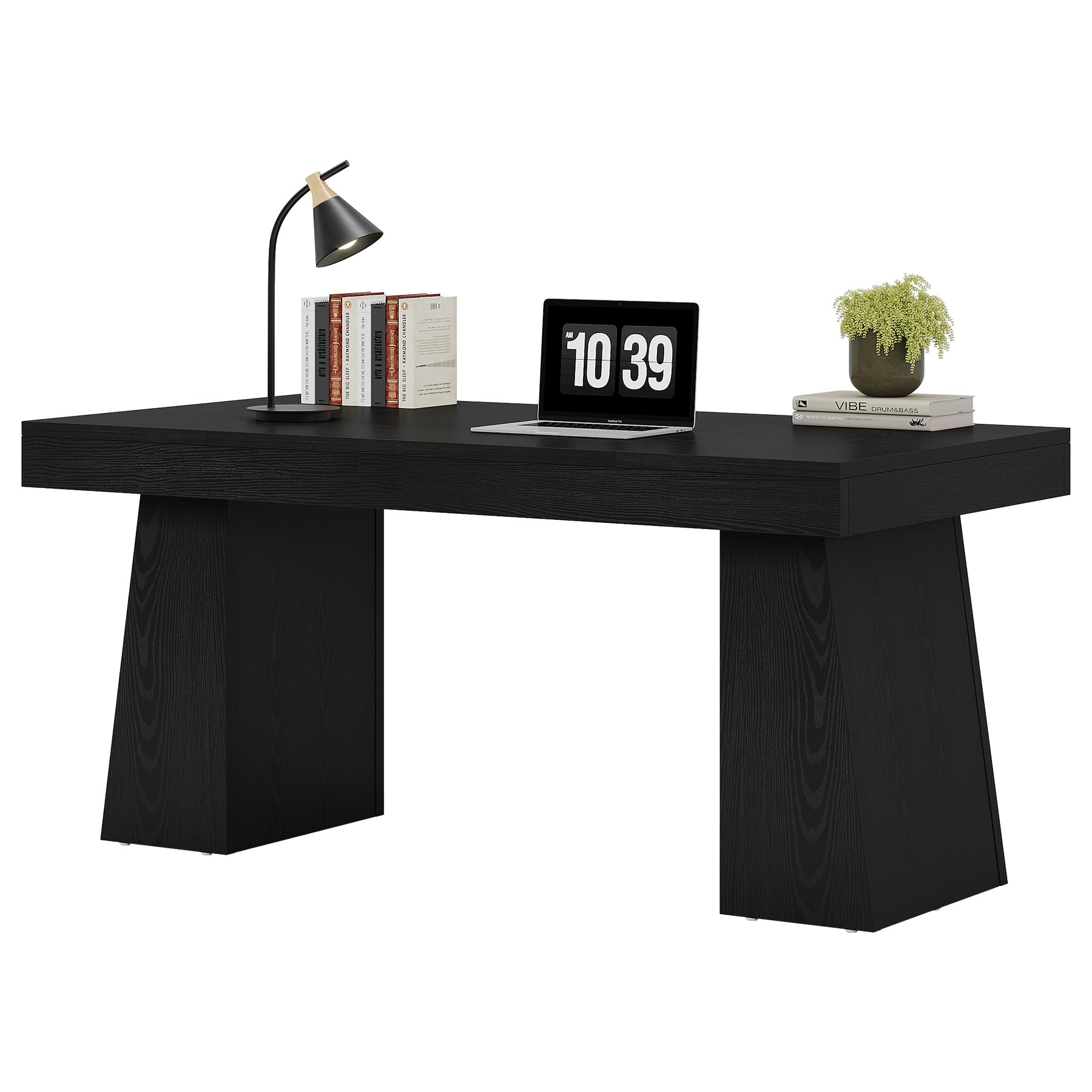 55" Executive Desk with Double Pedestal - Modern Wooden Office Writing Table