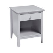 Wooden Nightstand with Drawer and Storage