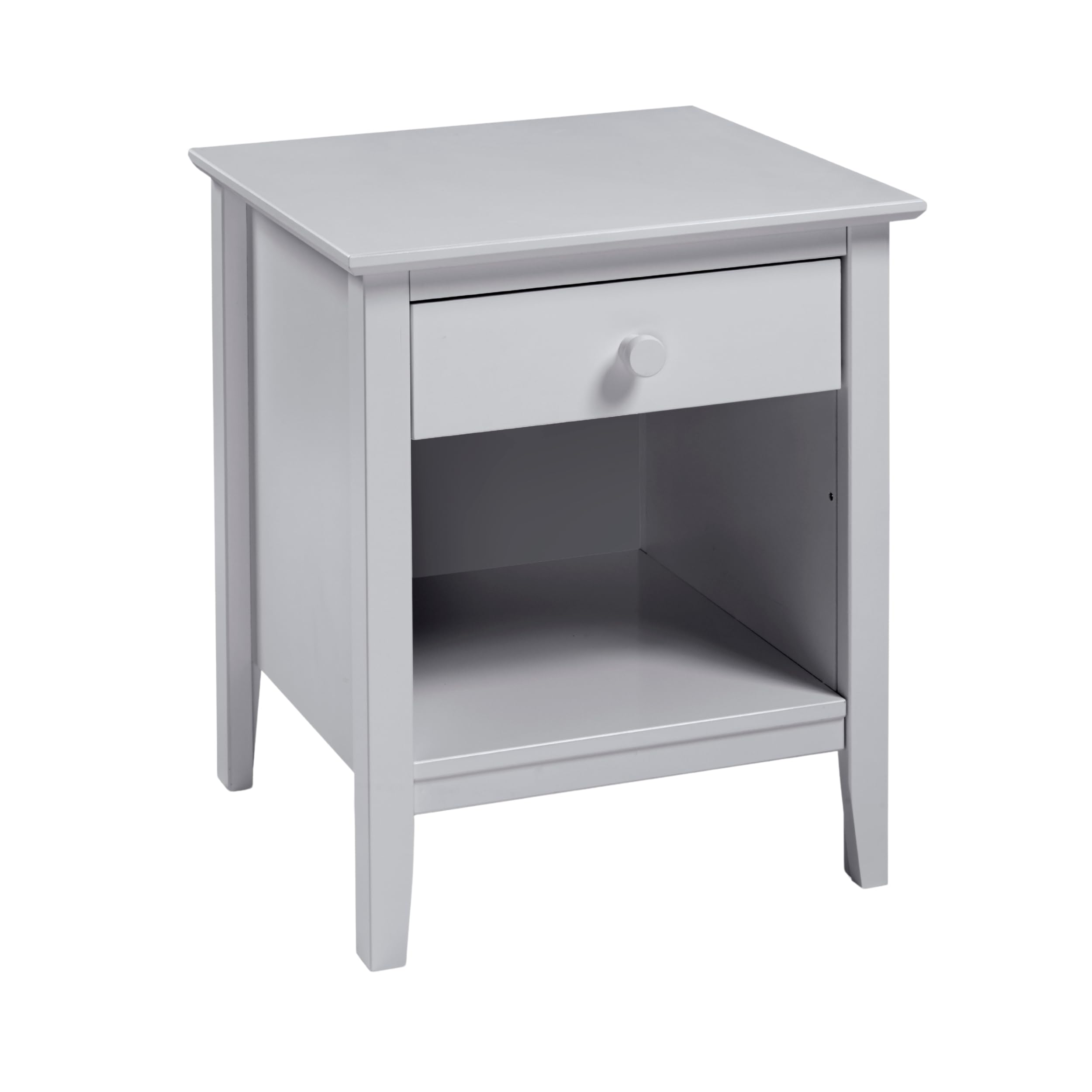 Wooden Nightstand with Drawer and Storage