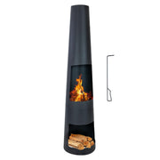 59" Steel Outdoor Chiminea Fire Pit with Log Holder