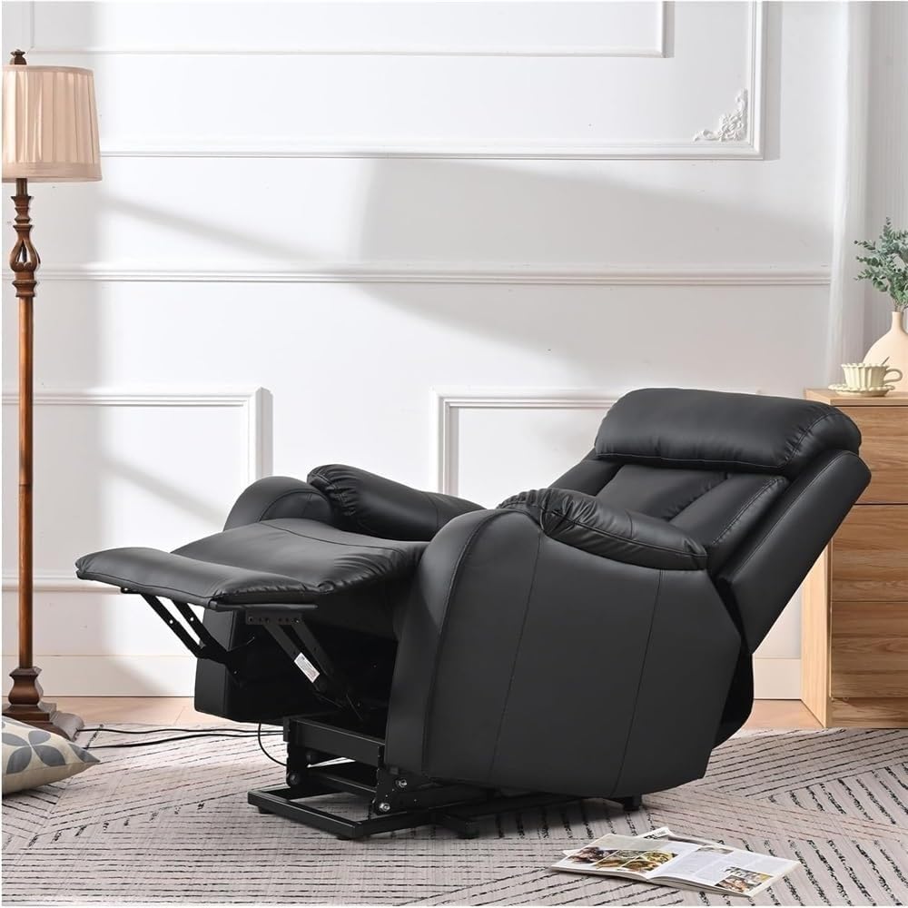 Electric Lift Recliner Chair with Leather Upholstery