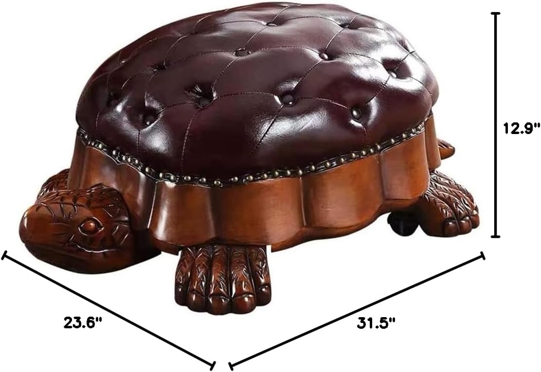 Turtle Footstool Ottoman with Wheels
