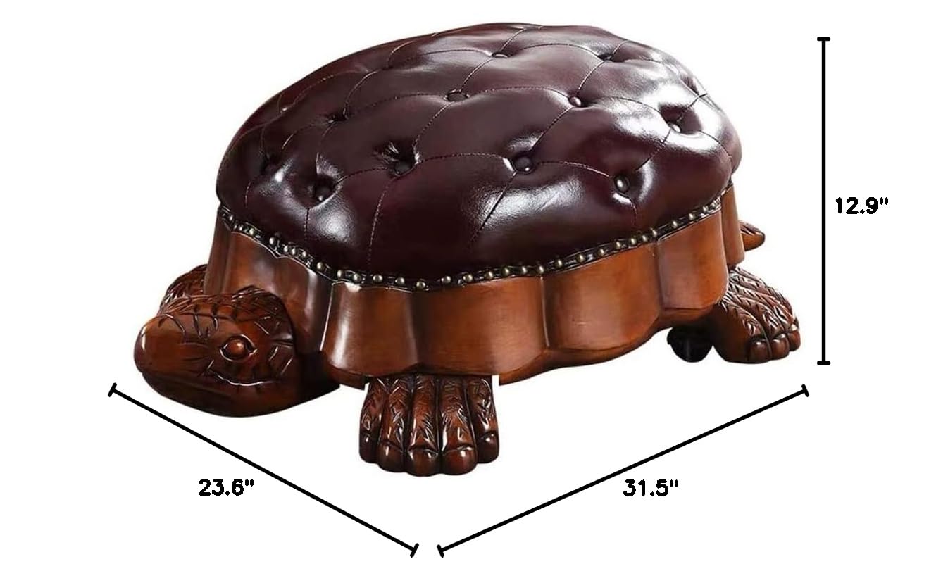 Turtle Footstool Ottoman with Wheels