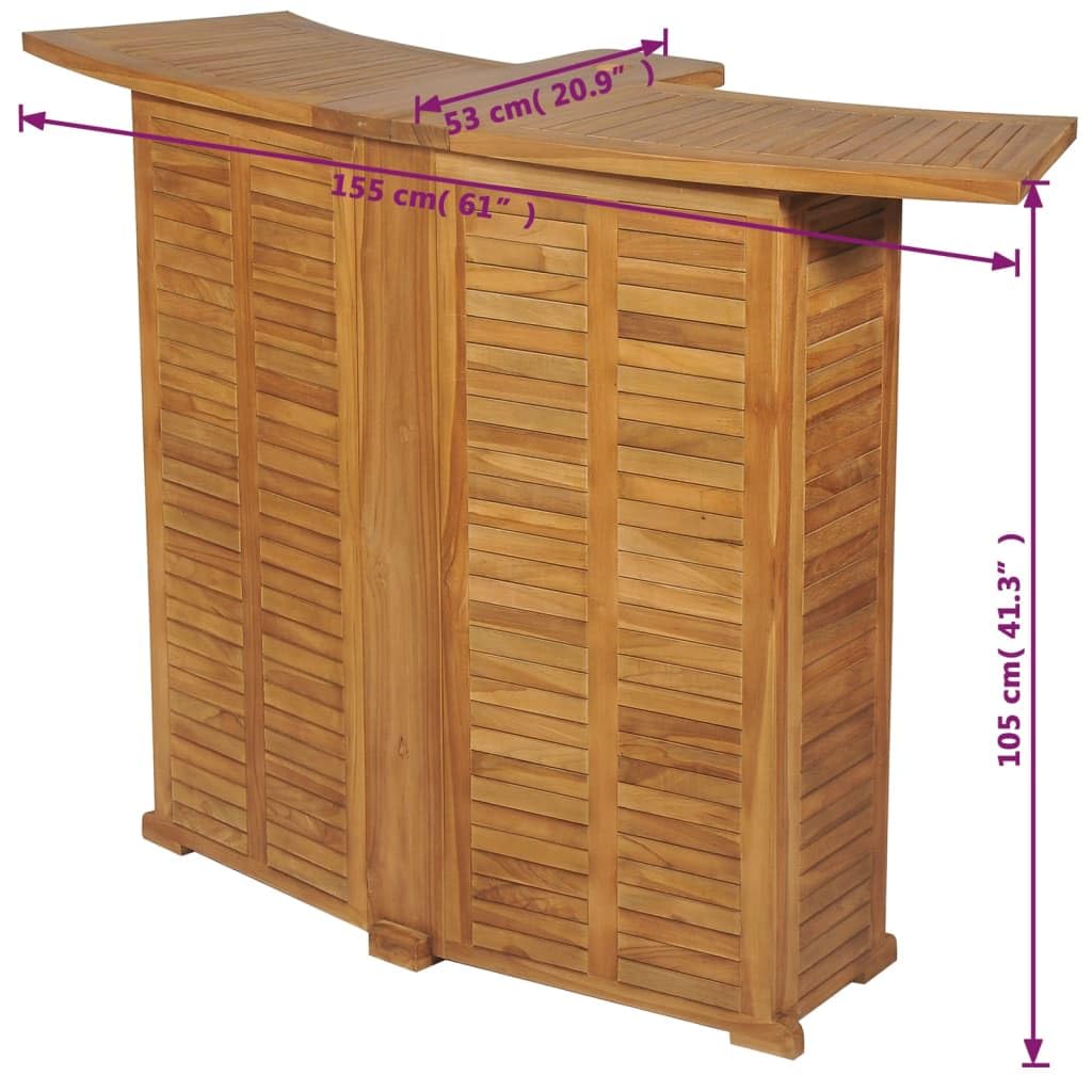 Folding Teak Wood Bar Table with Parasol Hole