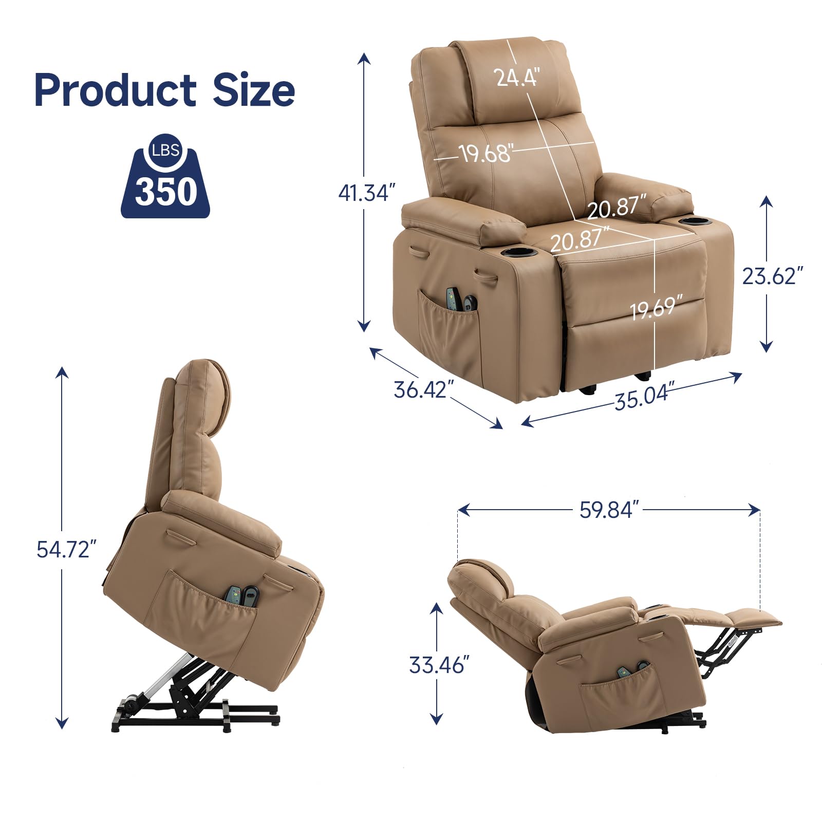 Power Lift Recliner with Massage & Heat