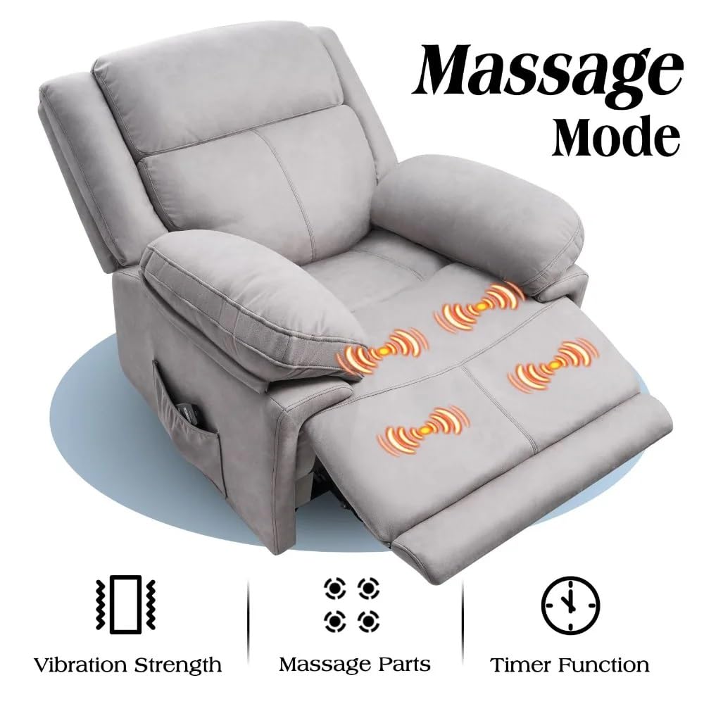Oversized Electric Power Lift Recliner Chair with Massage and Heat