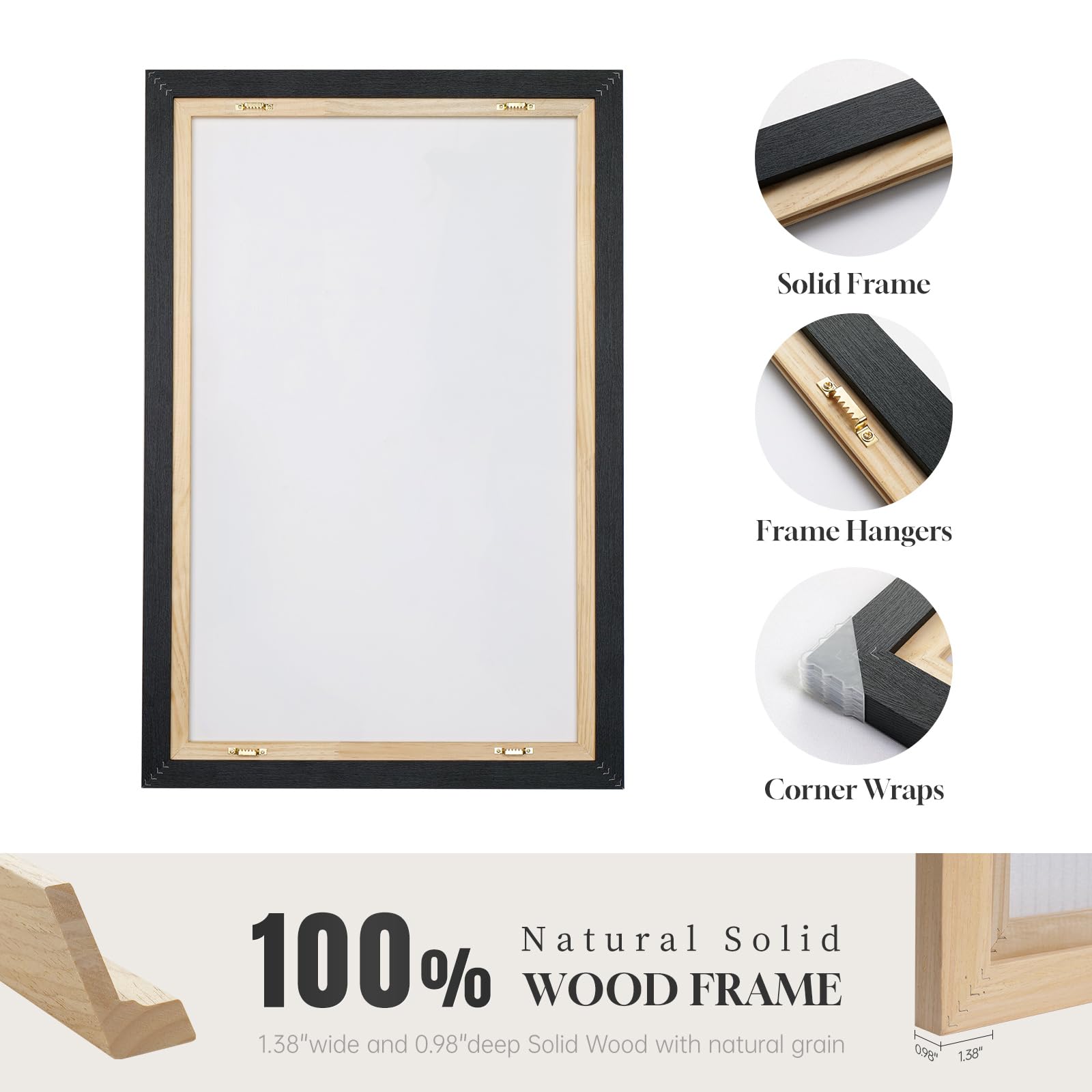 2-Piece Framed Vertical Abstract Canvas Wall Art Set