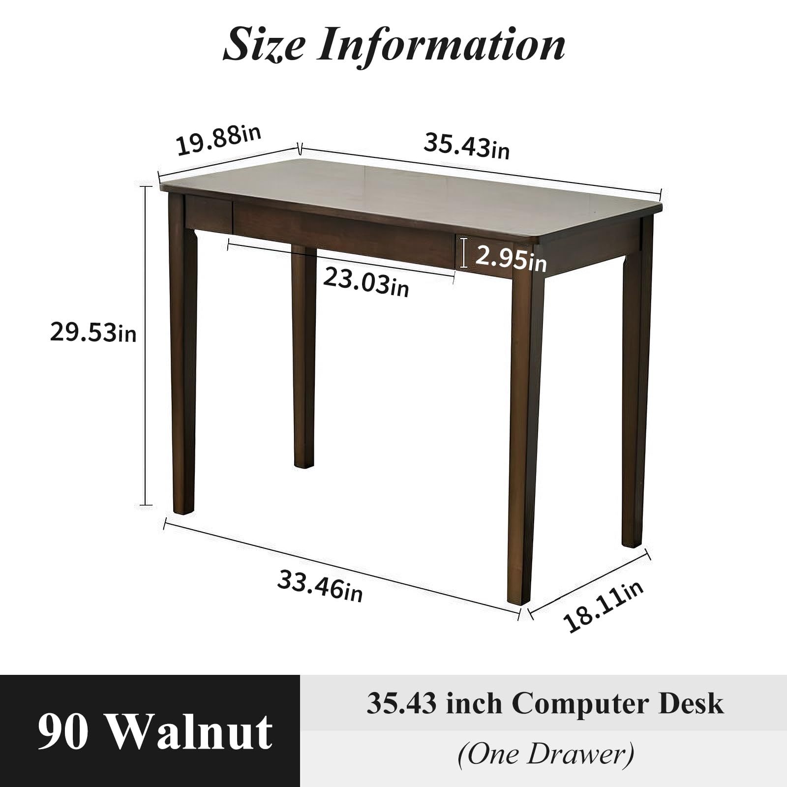 Mid-Century Modern Oak Computer Desk with Drawer