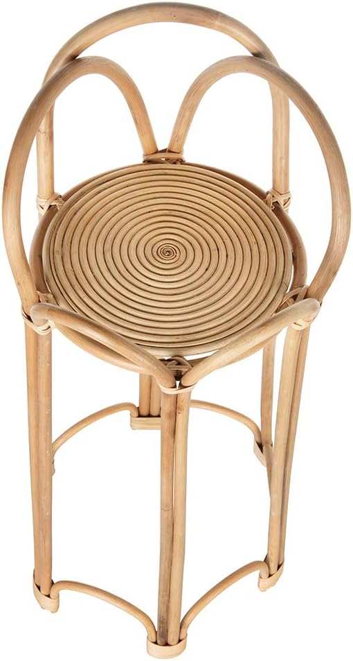 Rattan Loop Indoor Plant Stand 26 Inches Natural Brown