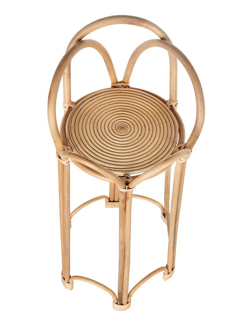 Rattan Loop Indoor Plant Stand 26 Inches Natural Brown