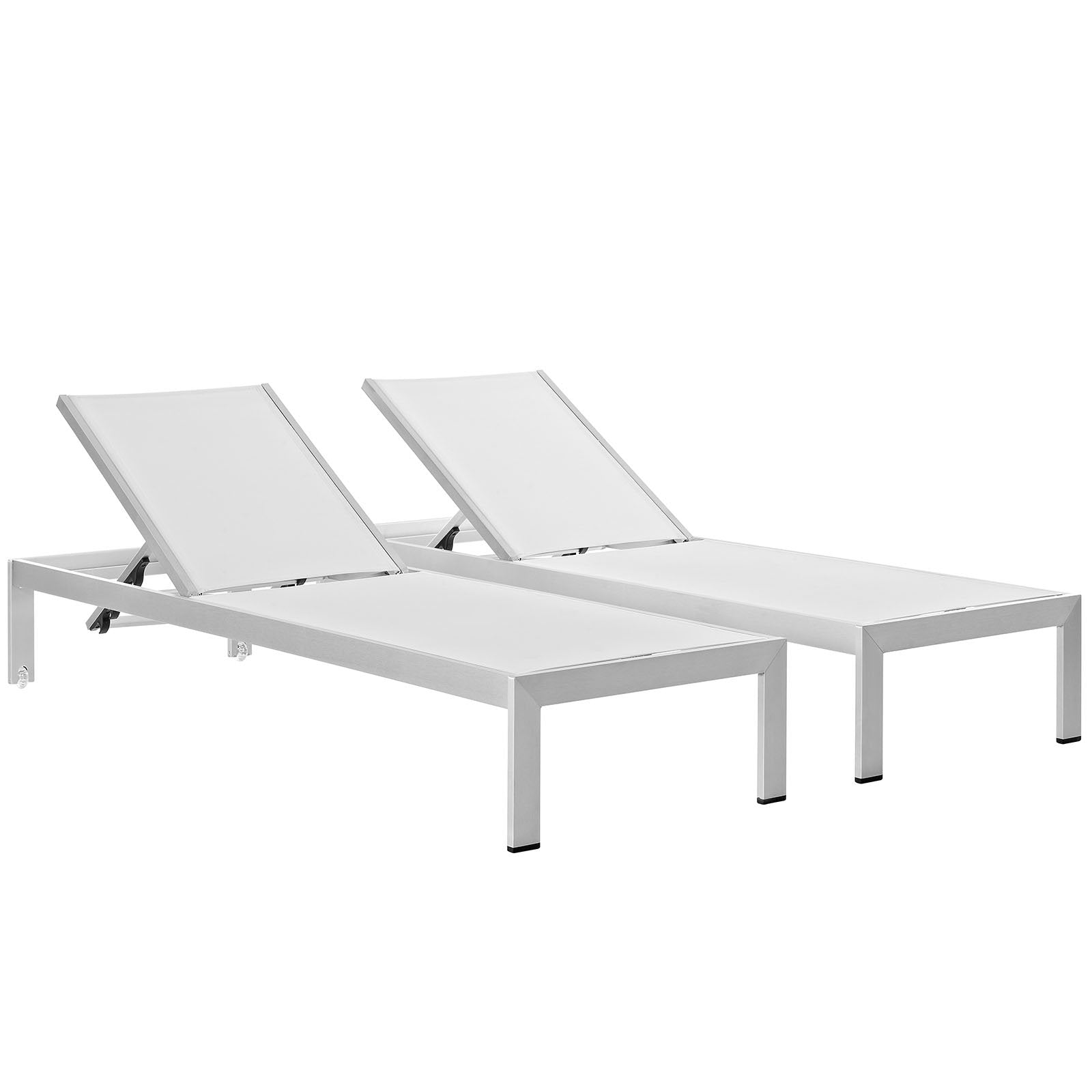 Aluminum Mesh Outdoor Patio Chaise Lounge Chairs Set of 2