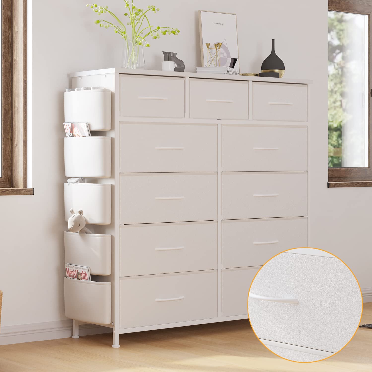 11 Drawer Fabric Storage Dresser with Deep Shelves