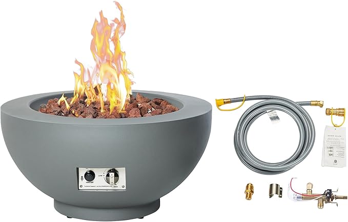 28-Inch Propane Fire Table with Lid and Cover