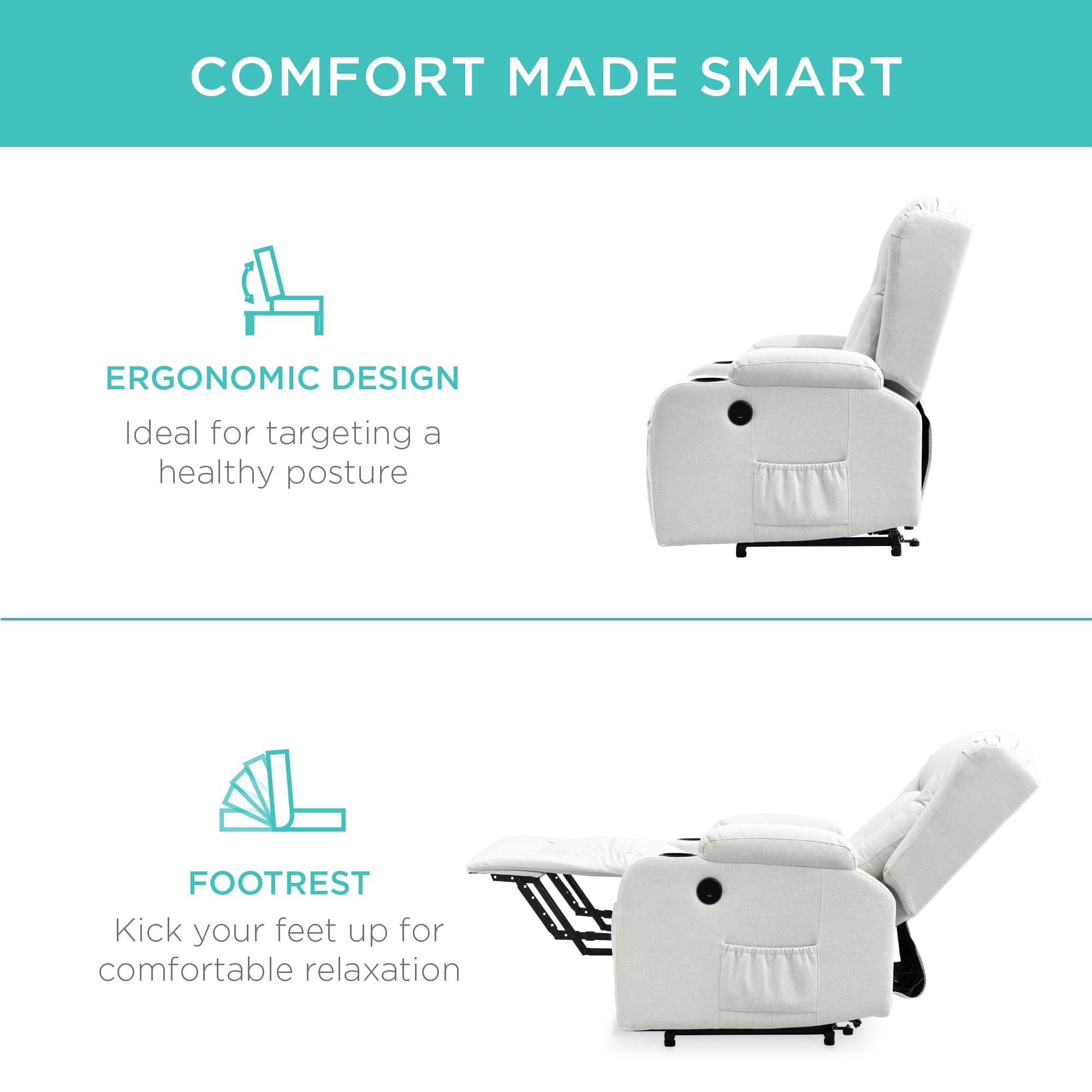 Power Lift Recliner Chair with Massage and Heat