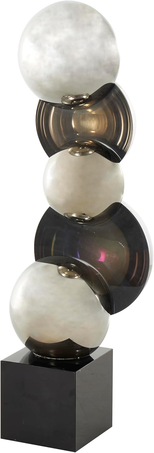 Glass Abstract Decorative Sculpture with Black Base