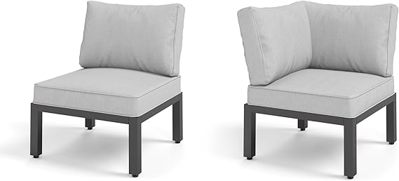 9 Piece Outdoor Sectional Sofa Set with Side Tables