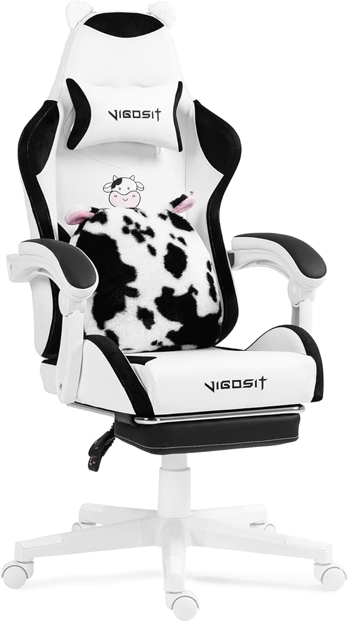 Cat Ear Gaming Chair with Footrest