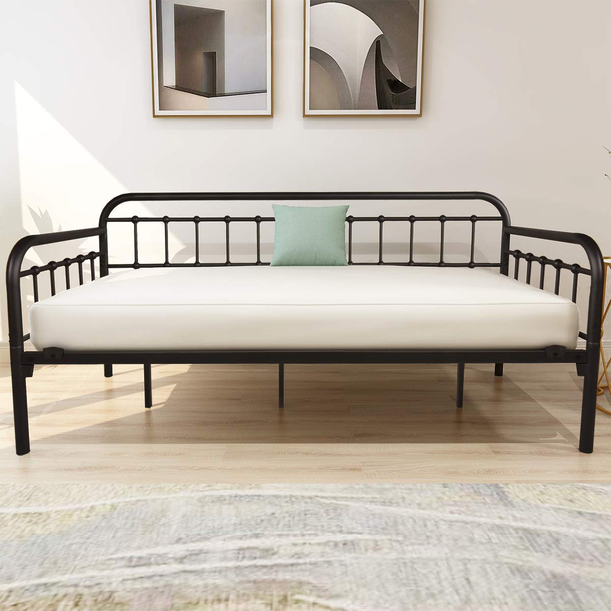 Metal Daybed Frame with Heavy Duty Slats - Twin