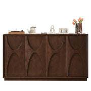 Walnut Sideboard Buffet Cabinet with 4 Doors