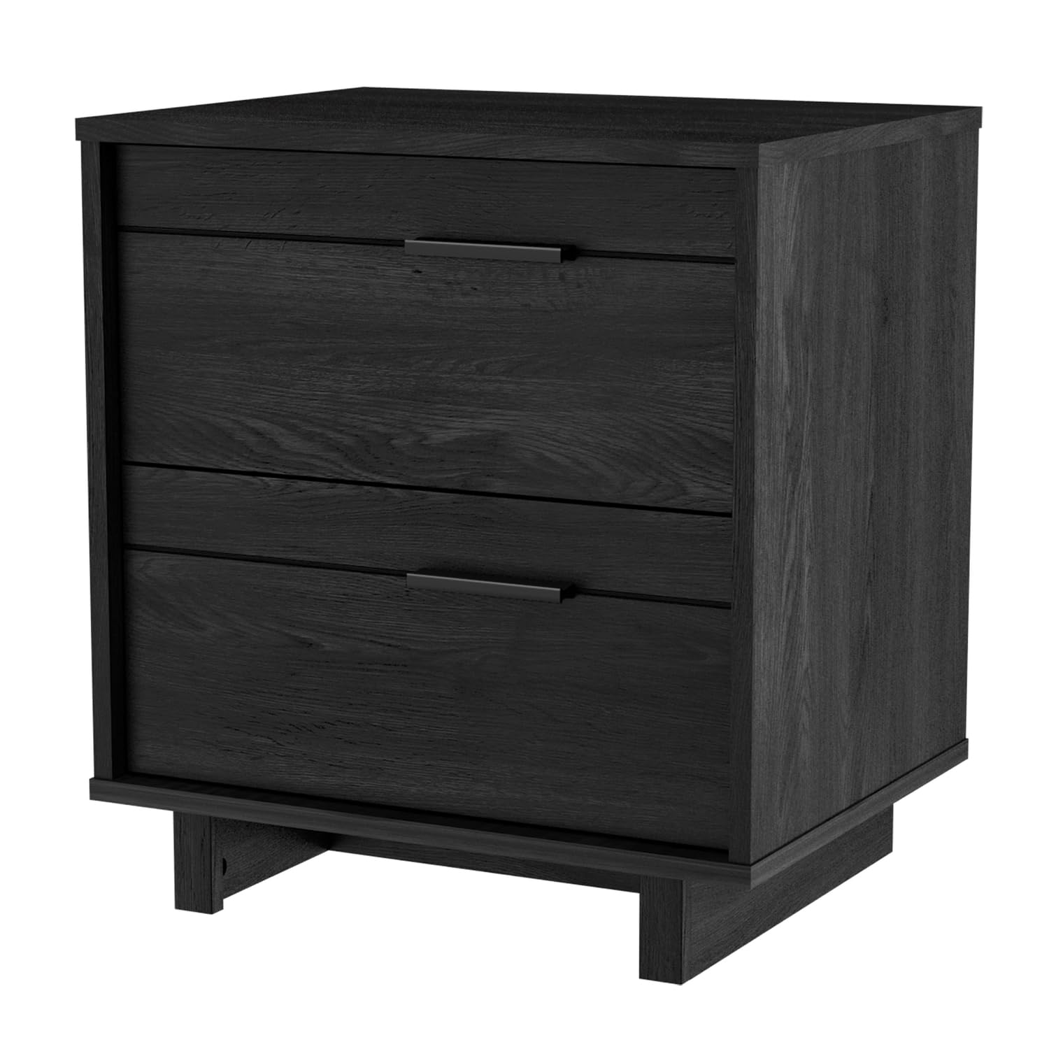 2-Drawer Nightstand Gray Oak
