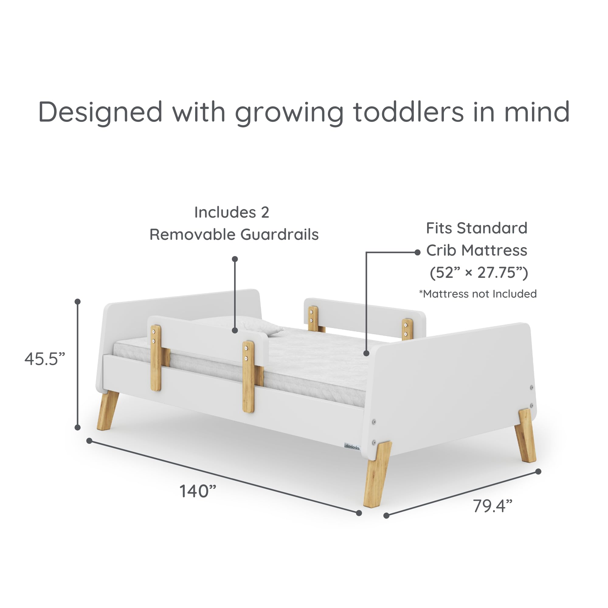Muse Toddler Bed with Safety Rails