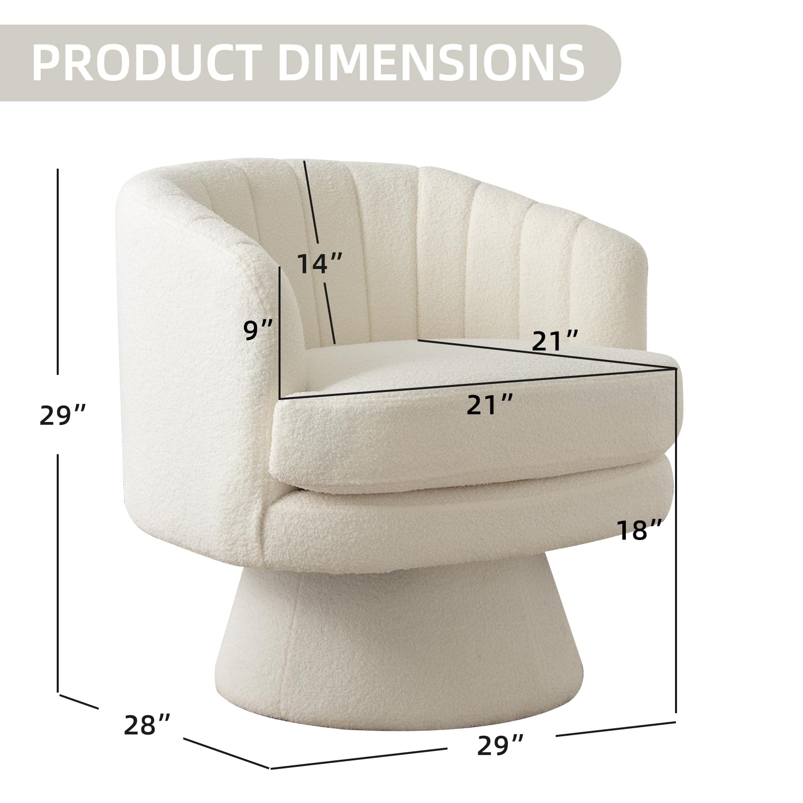 360° Swivel Barrel Chair with Armrest