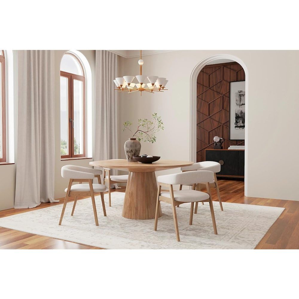 Upholstered Dining Chairs Set of 2 - Natural Wood