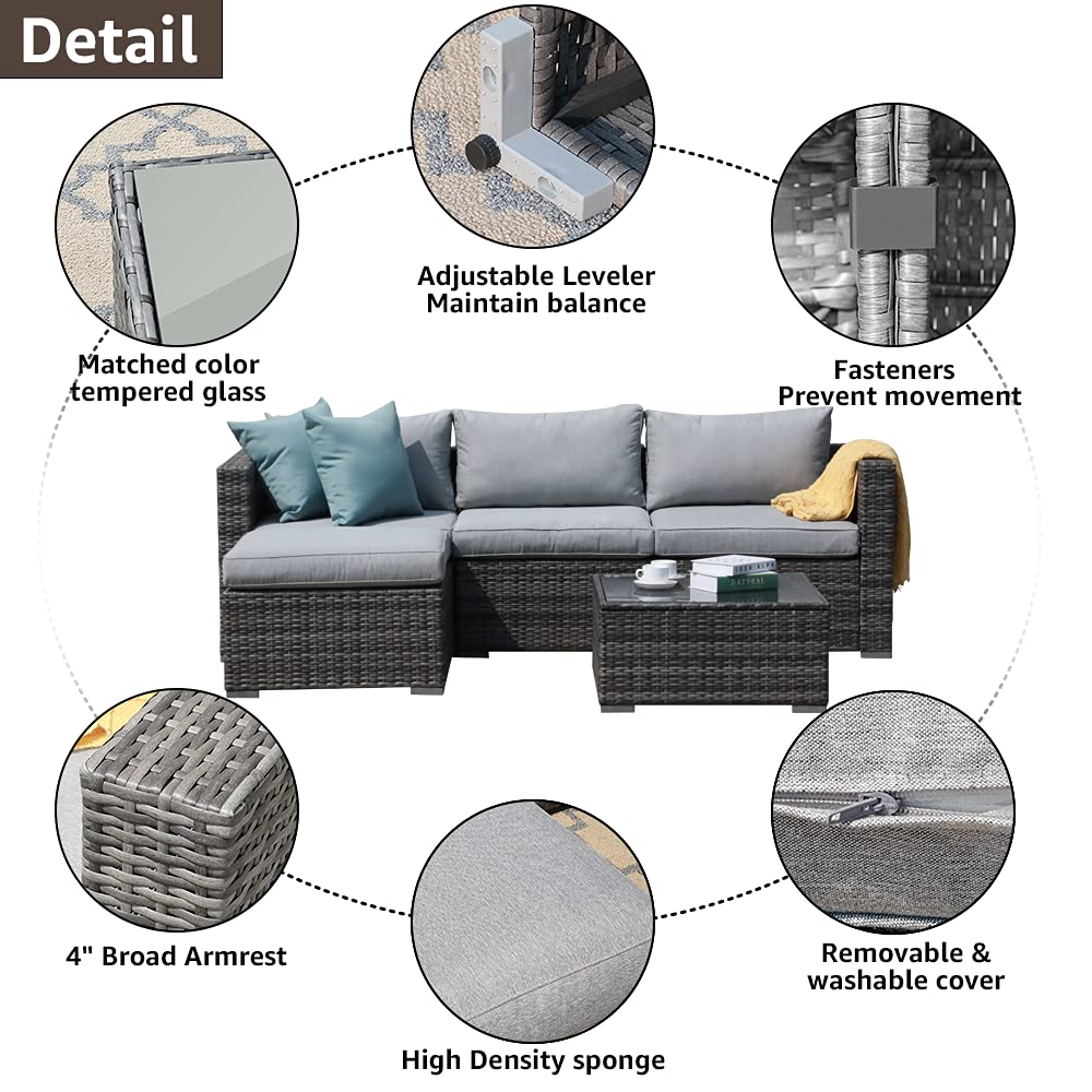 5-Piece Outdoor Sectional Conversation Set