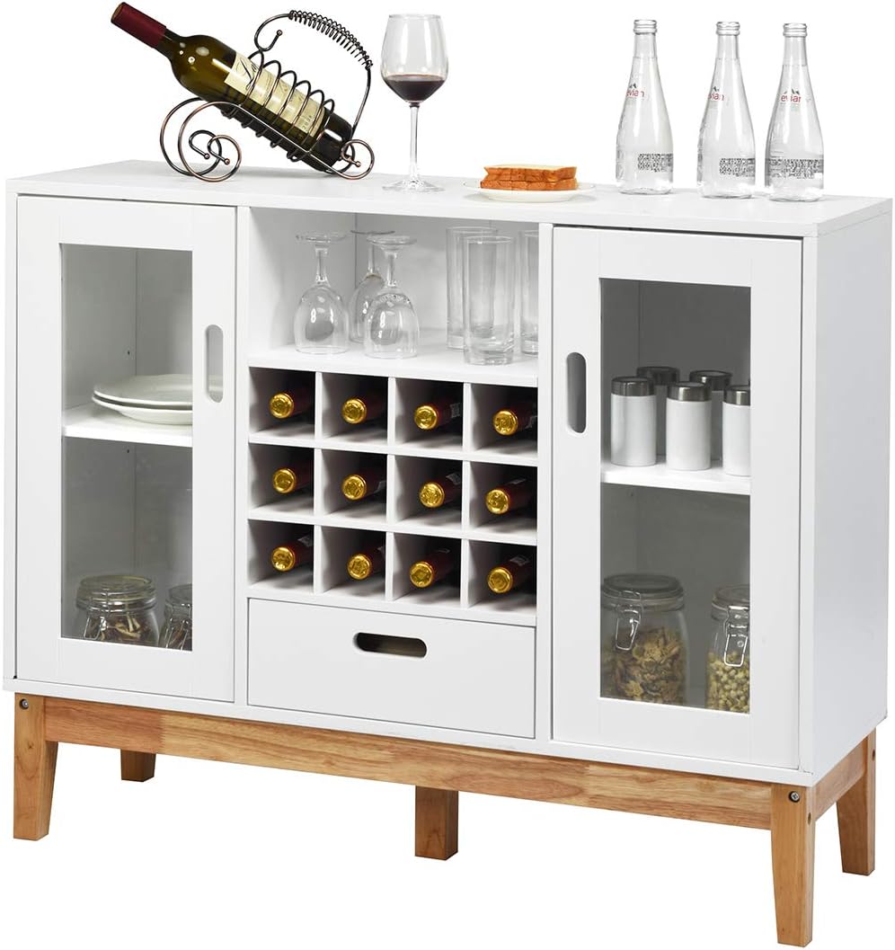 Buffet Sideboard with Wine Rack and Storage