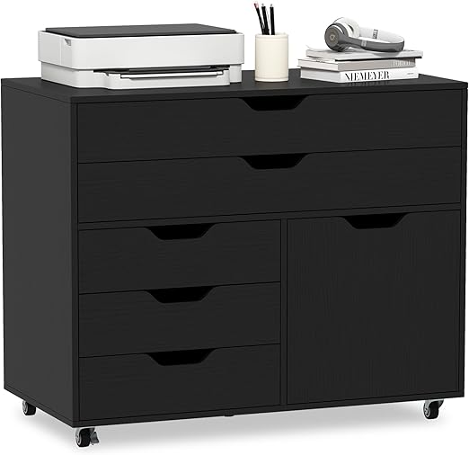 5-Drawer Mobile File Cabinet with Wheels