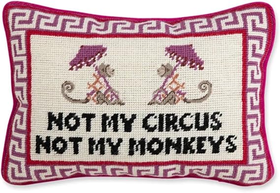 Leave By Nine Needlepoint Throw Pillow 11x11