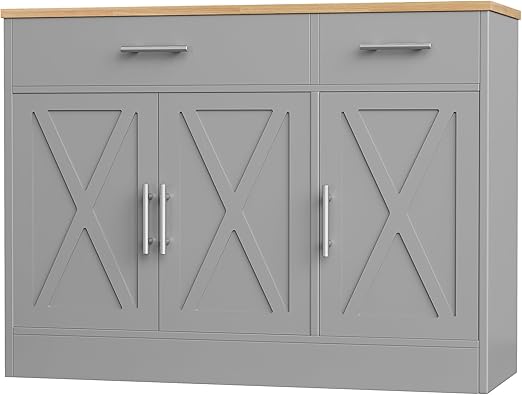 Farmhouse Sideboard Buffet Cabinet with Barn Doors