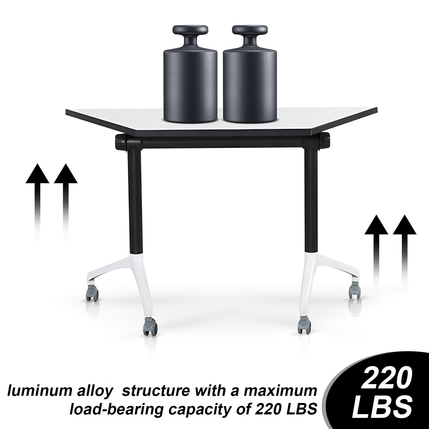Foldable Conference Room Table with Wheels