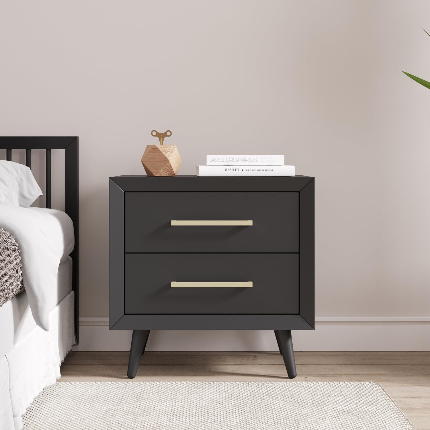 Mid-Century Modern 2-Drawer Nightstand