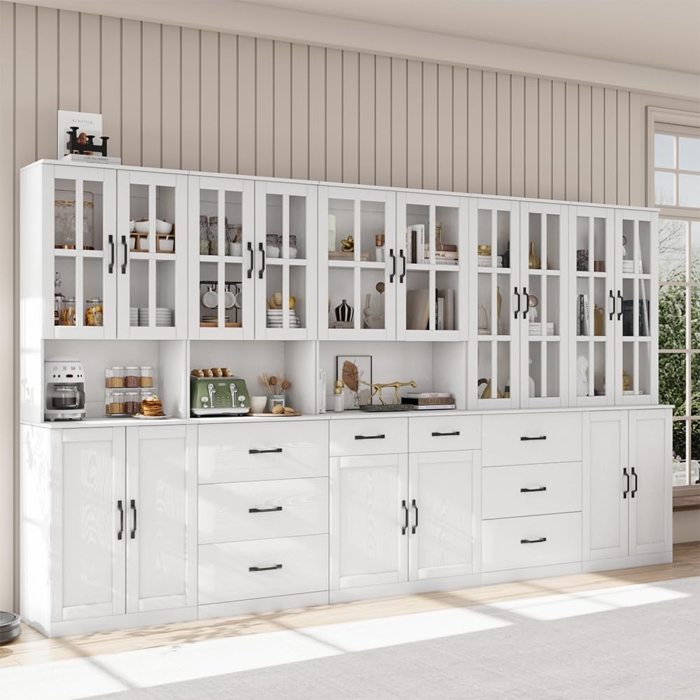 Bookcase with Glass Door Storage Cabinet