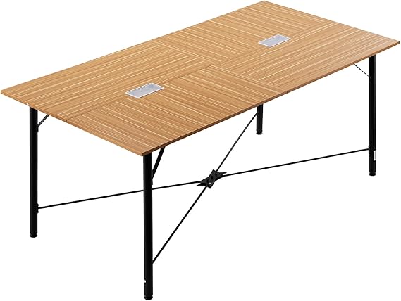 8 ft Boat Shaped Conference Table with Charging Station