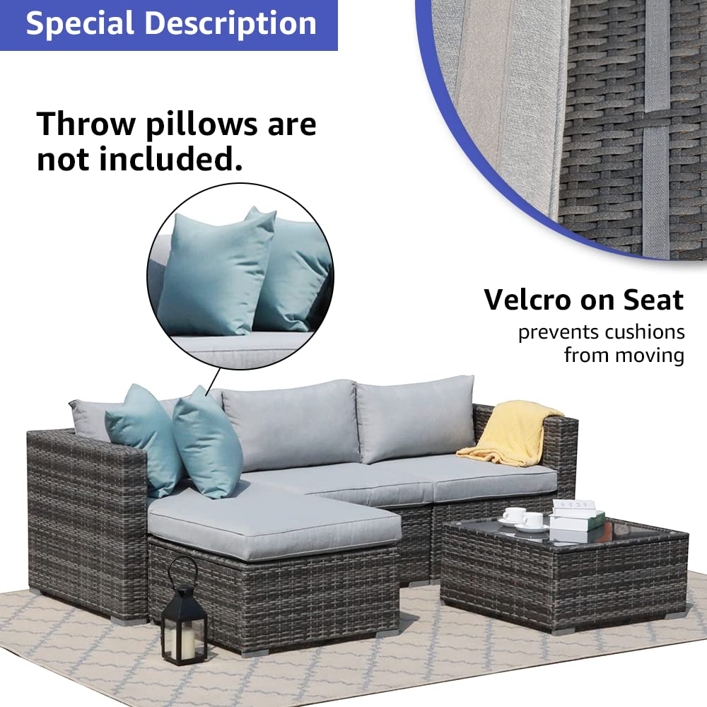 5-Piece Outdoor Sectional Conversation Set